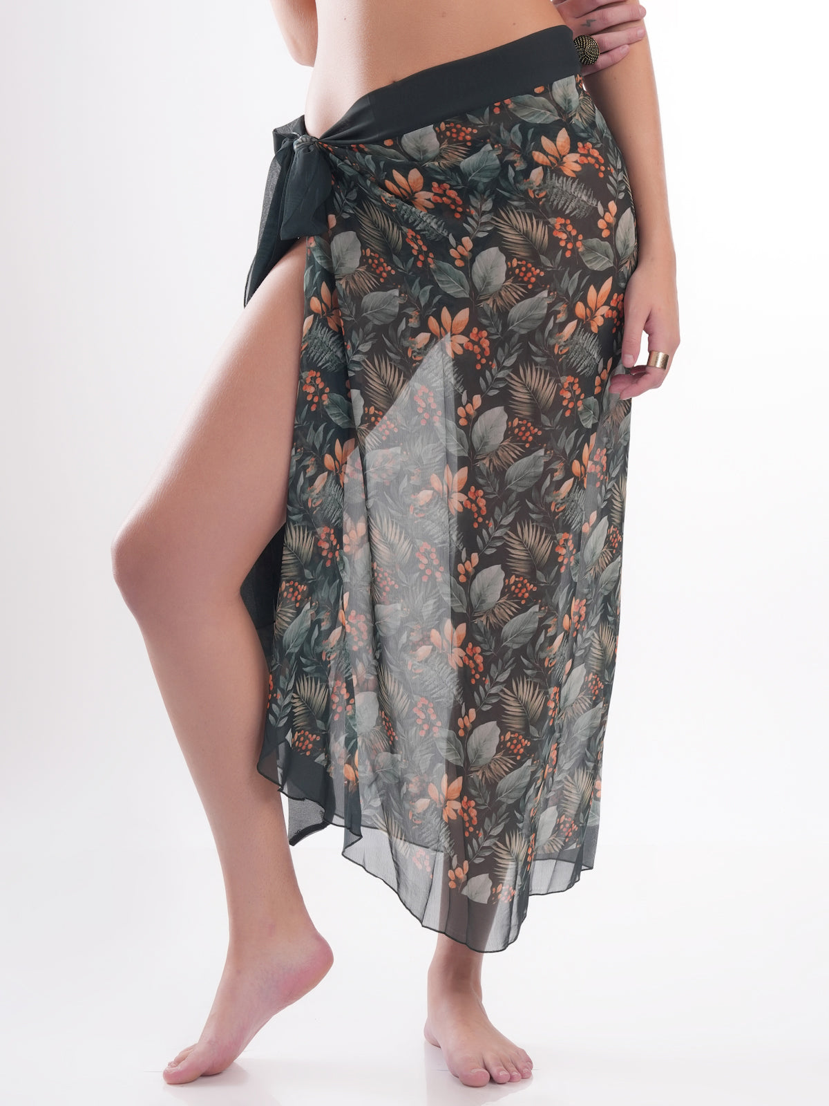 Bold Curve Coral Garden Sunkissed Swimwear Two Piece Bikini for Women with Sarong