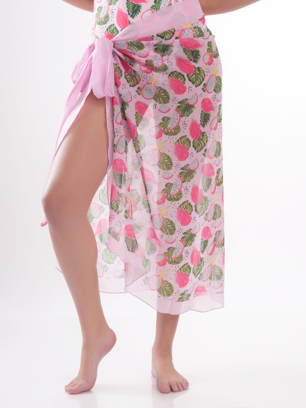 Bold Curve Dragon Fruit Swimwear for Women with Cover up