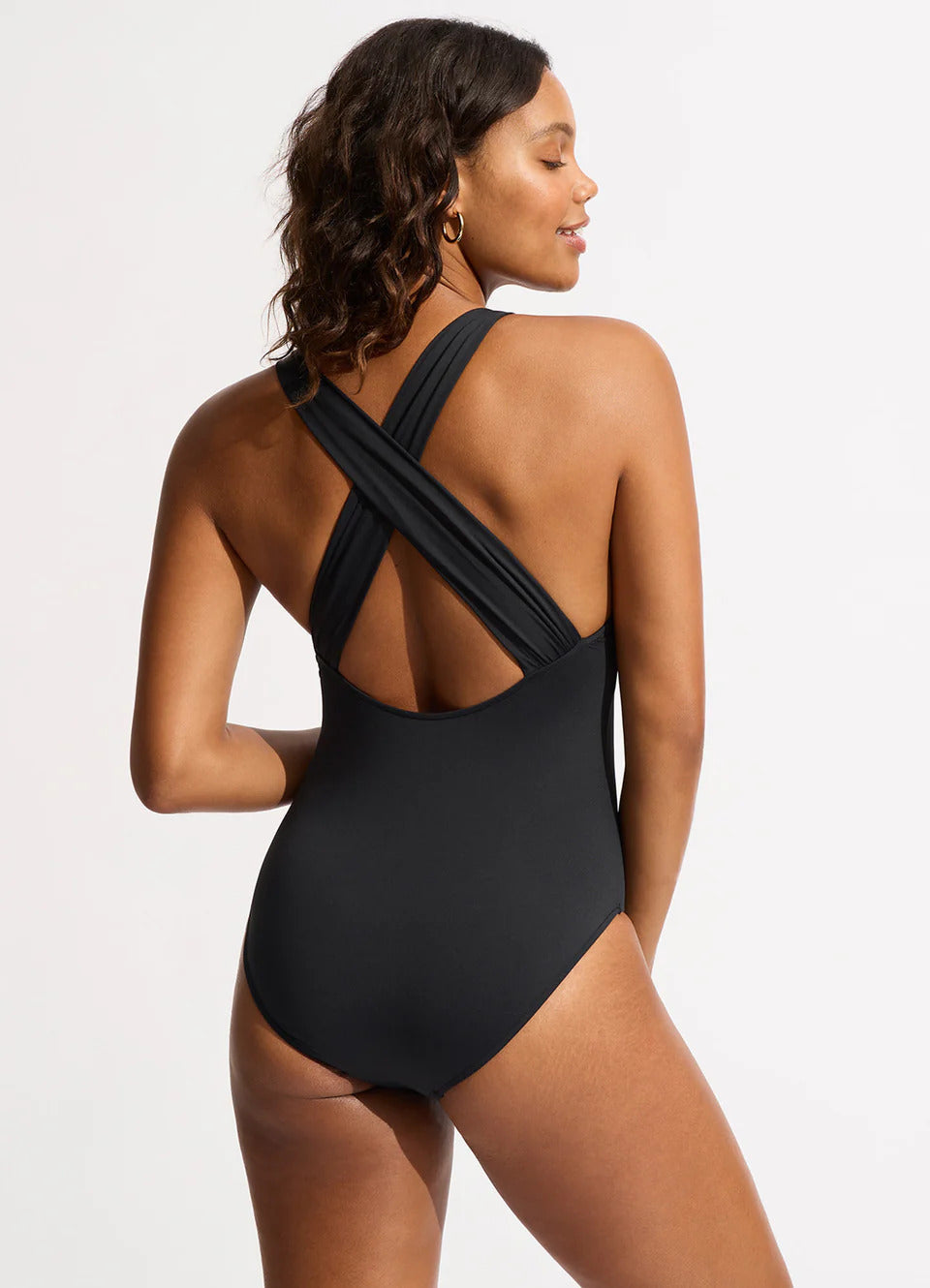 Women Plunge Neckline One Piece Tummy Control Swimsuit