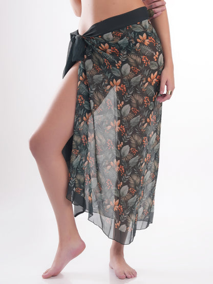 Bold Curve Coral Garden Sunkissed Swimwear Two Piece Bikini for Women with Sarong