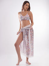Bold Curve Paisley Paradise Swimwear Front Cross Two Piece for Women with Cover up
